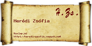 Herédi Zsófia névjegykártya